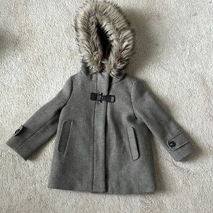 Zara girls wool hooded coat